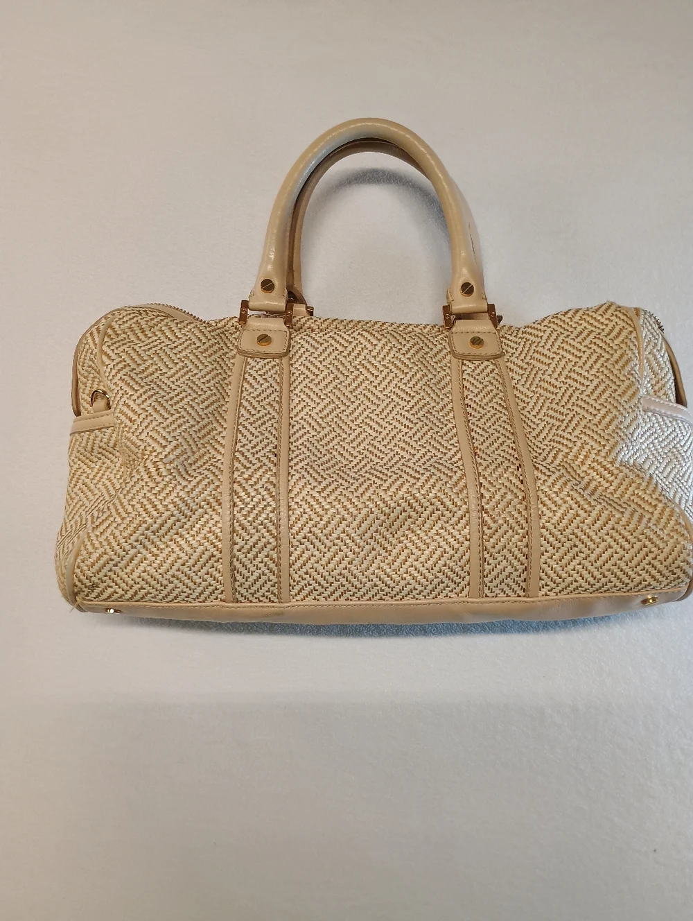 Tory Burch Vintage Woven Beige Weekend Duffel Bag - Unbranded - Picture 10 of 13